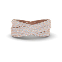 White Diamond Pave Crossover Statement Ring - Noor
