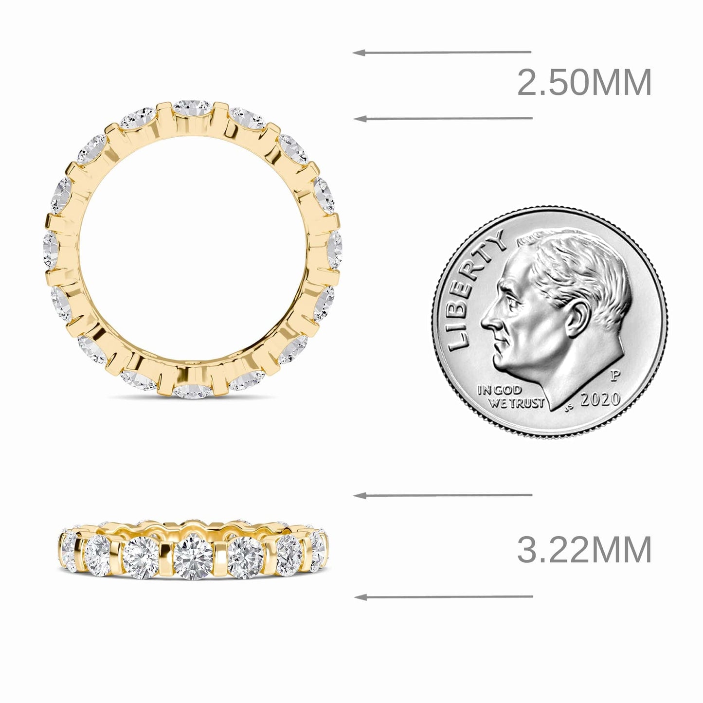 White Diamond Bar-Set Eternity Band - Lennon