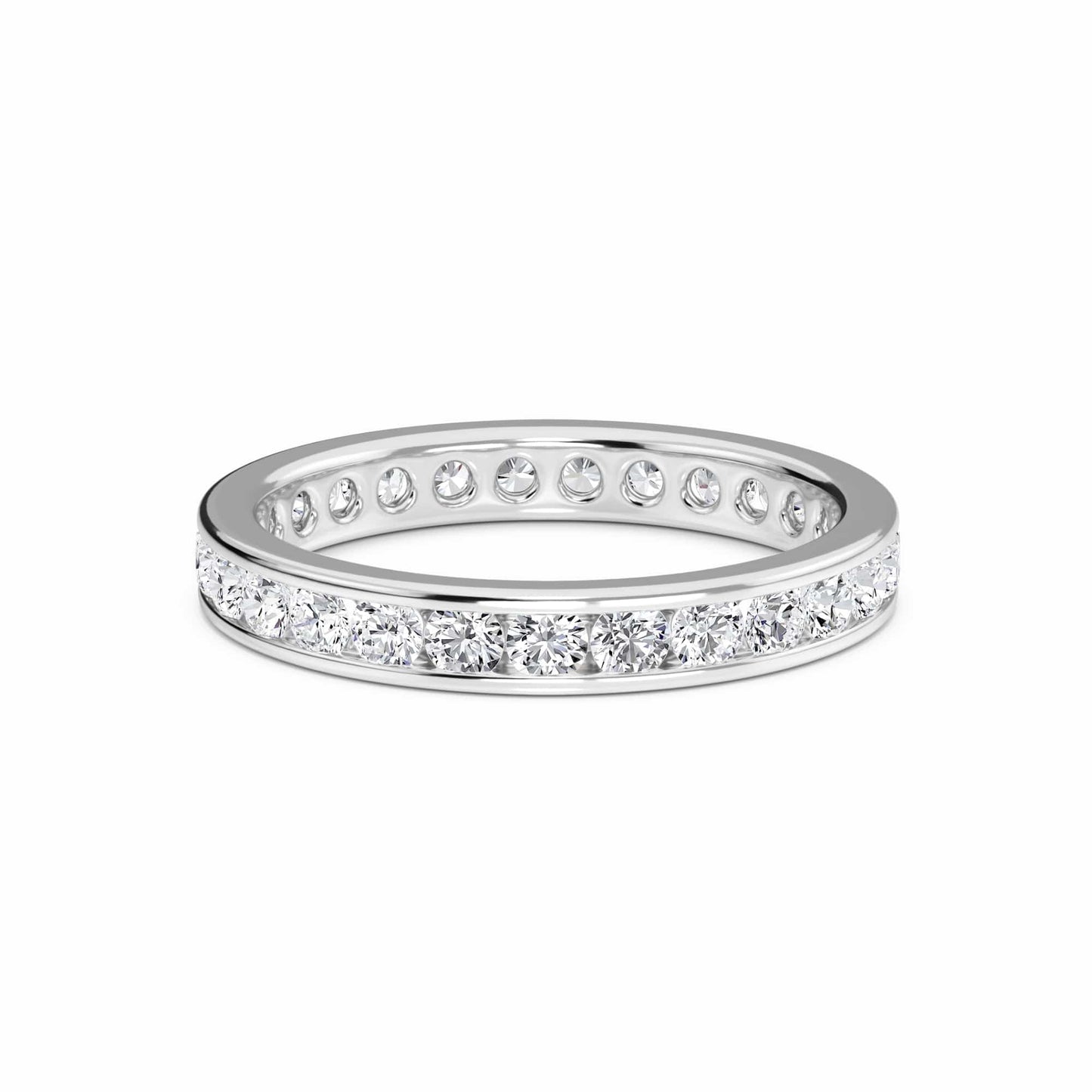White Diamond Channel-Set Eternity Band - Piper