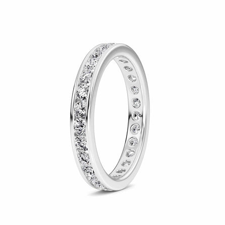 White Diamond Channel-Set Eternity Band - Piper