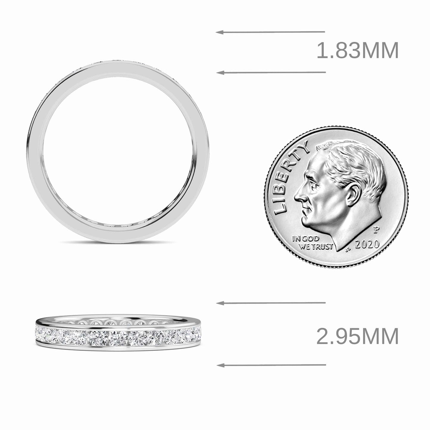 White Diamond Channel-Set Eternity Band - Piper