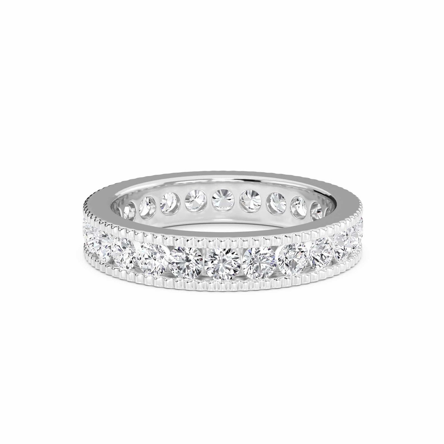 White Diamond Milgrain Edge Eternity Band - Harlow