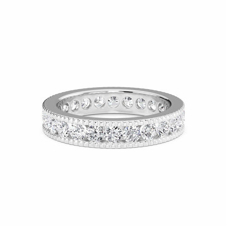 White Diamond Milgrain Edge Eternity Band - Harlow