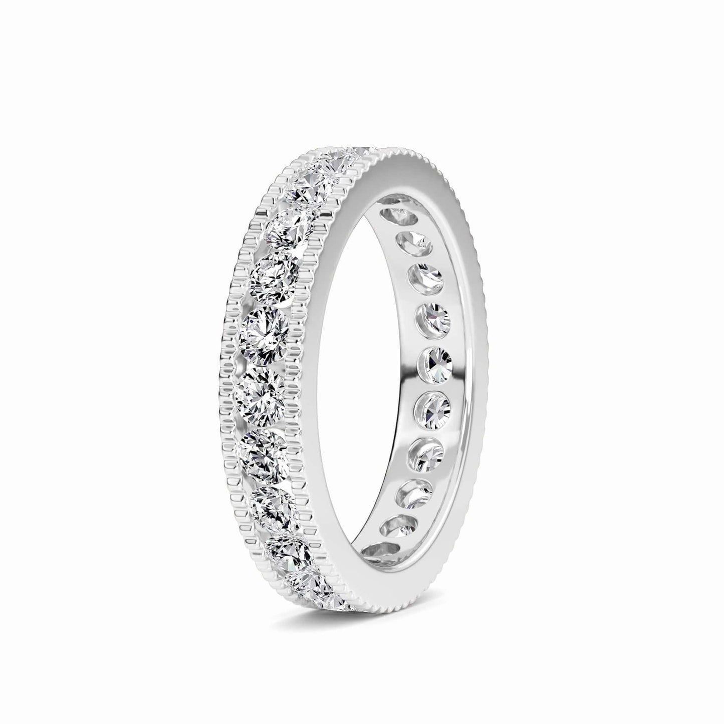 White Diamond Milgrain Edge Eternity Band - Harlow