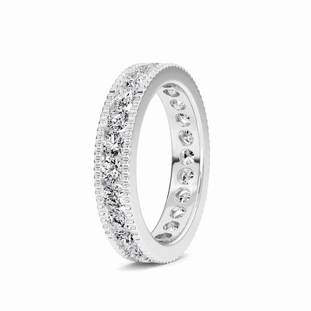 White Diamond Milgrain Edge Eternity Band - Harlow