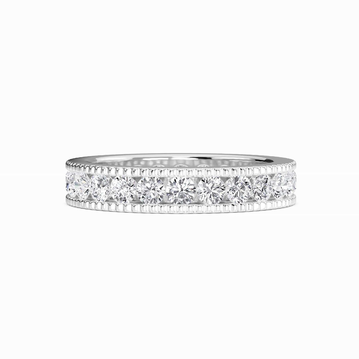 White Diamond Milgrain Edge Eternity Band - Harlow