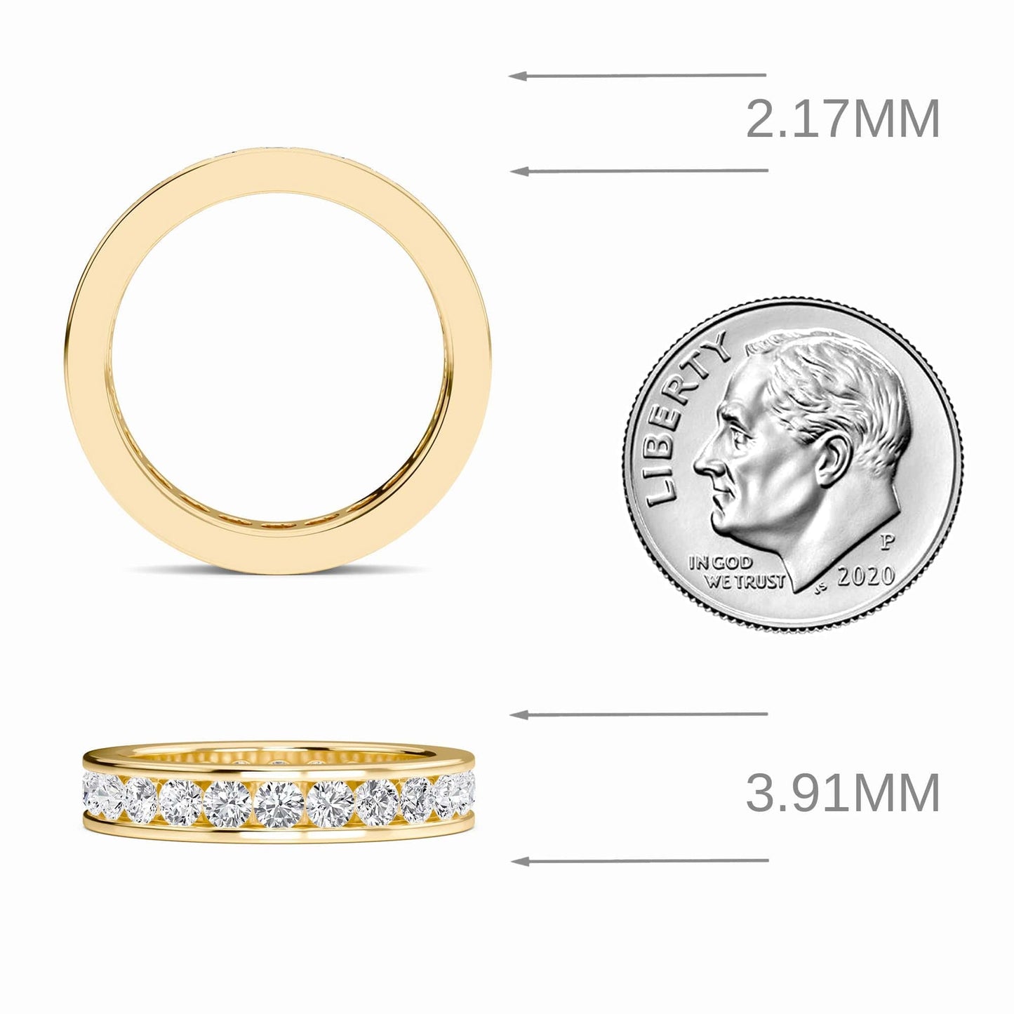 White Diamond Channel-Set Eternity Band - Reagan