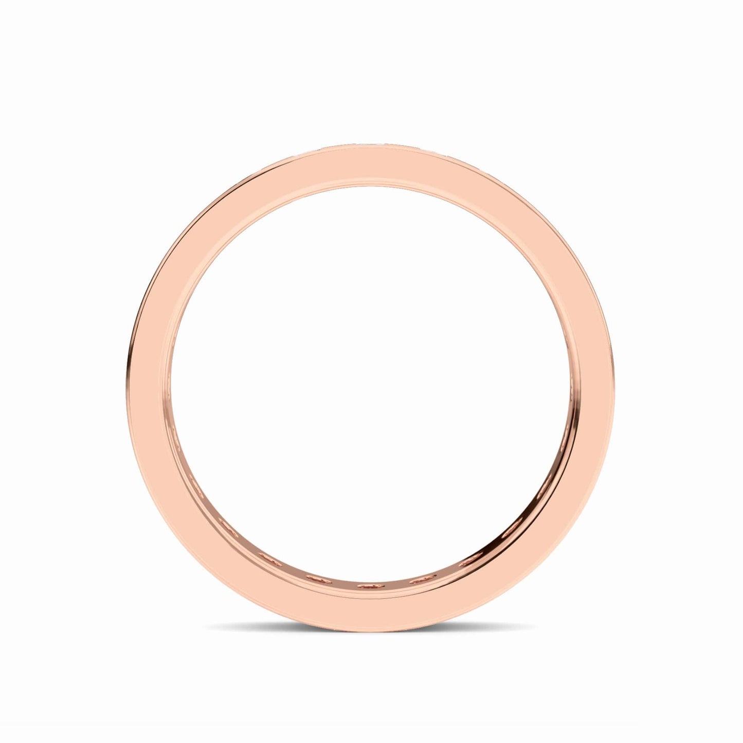 Rose gold ring on a white background