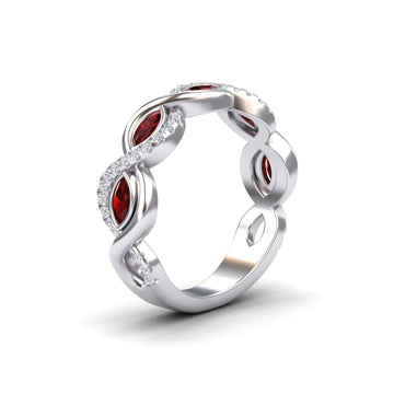 Ruby & Diamond Infinity Twist Band - Selma