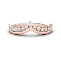 White Diamond Cybelle Chevron Wedding Band - Yizhen