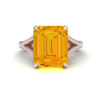Citrine & Diamond Cocktail Ring - Ziya