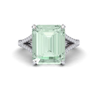 Green Amethyst & Diamond Cocktail Ring - Ziya