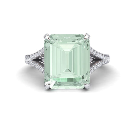 Green Amethyst & Diamond Cocktail Ring - Ziya