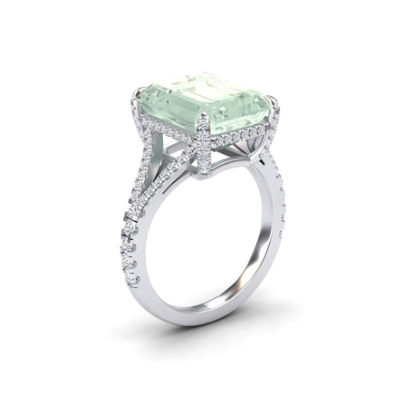 Green Amethyst & Diamond Cocktail Ring - Ziya