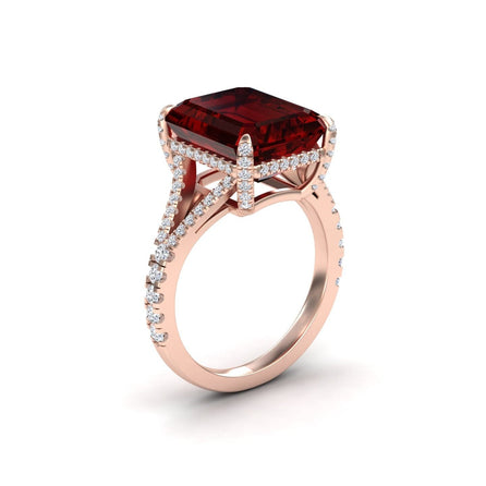 Garnet & Diamond Cocktail Ring - Ziya