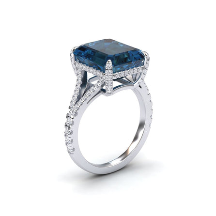 London Blue Topaz & Diamond Cocktail Ring - Ziya