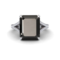 Black Onyx & Diamond Cocktail Ring - Ziya