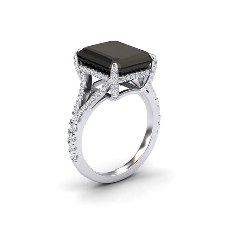 Black Onyx & Diamond Cocktail Ring - Ziya