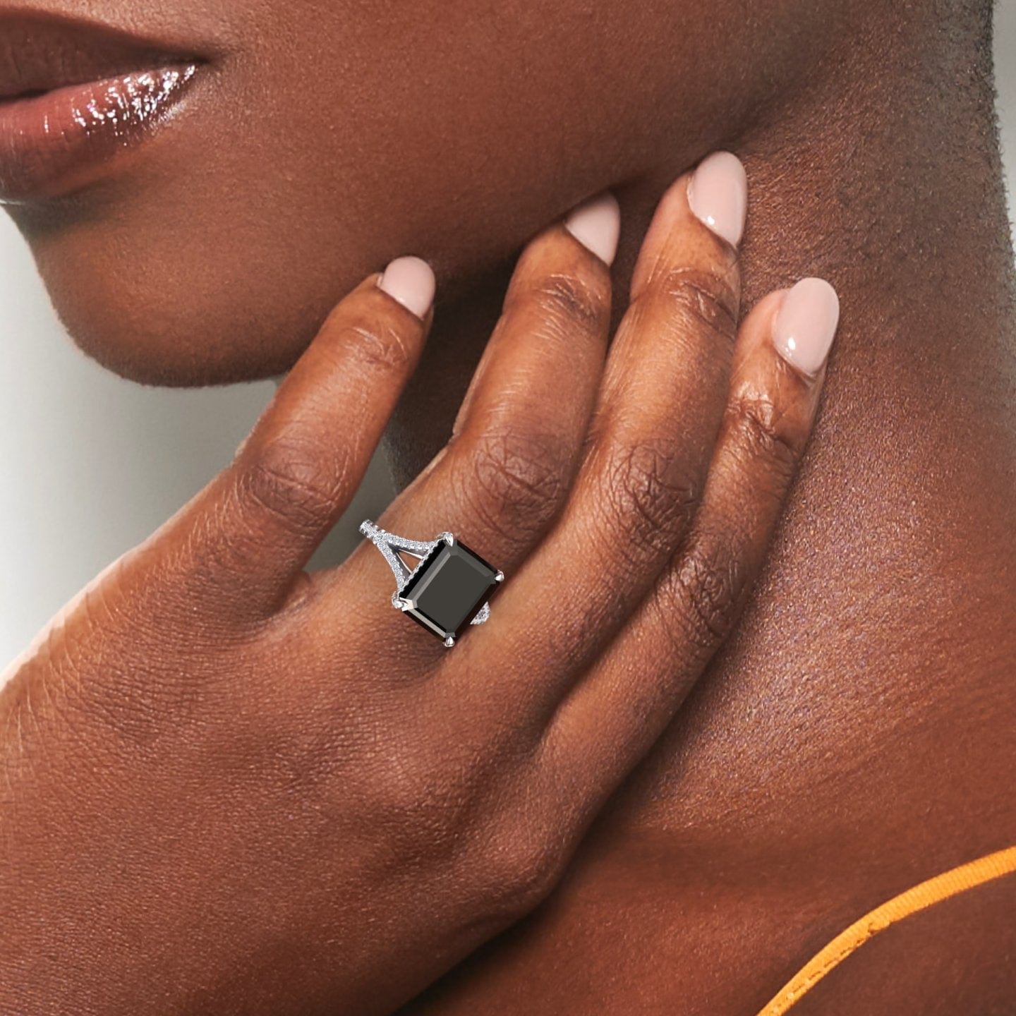 Black Onyx & Diamond Cocktail Ring - Ziya