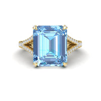 Swiss Blue Topaz & Diamond Cocktail Ring - Ziya