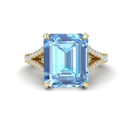 Swiss Blue Topaz & Diamond Cocktail Ring - Ziya