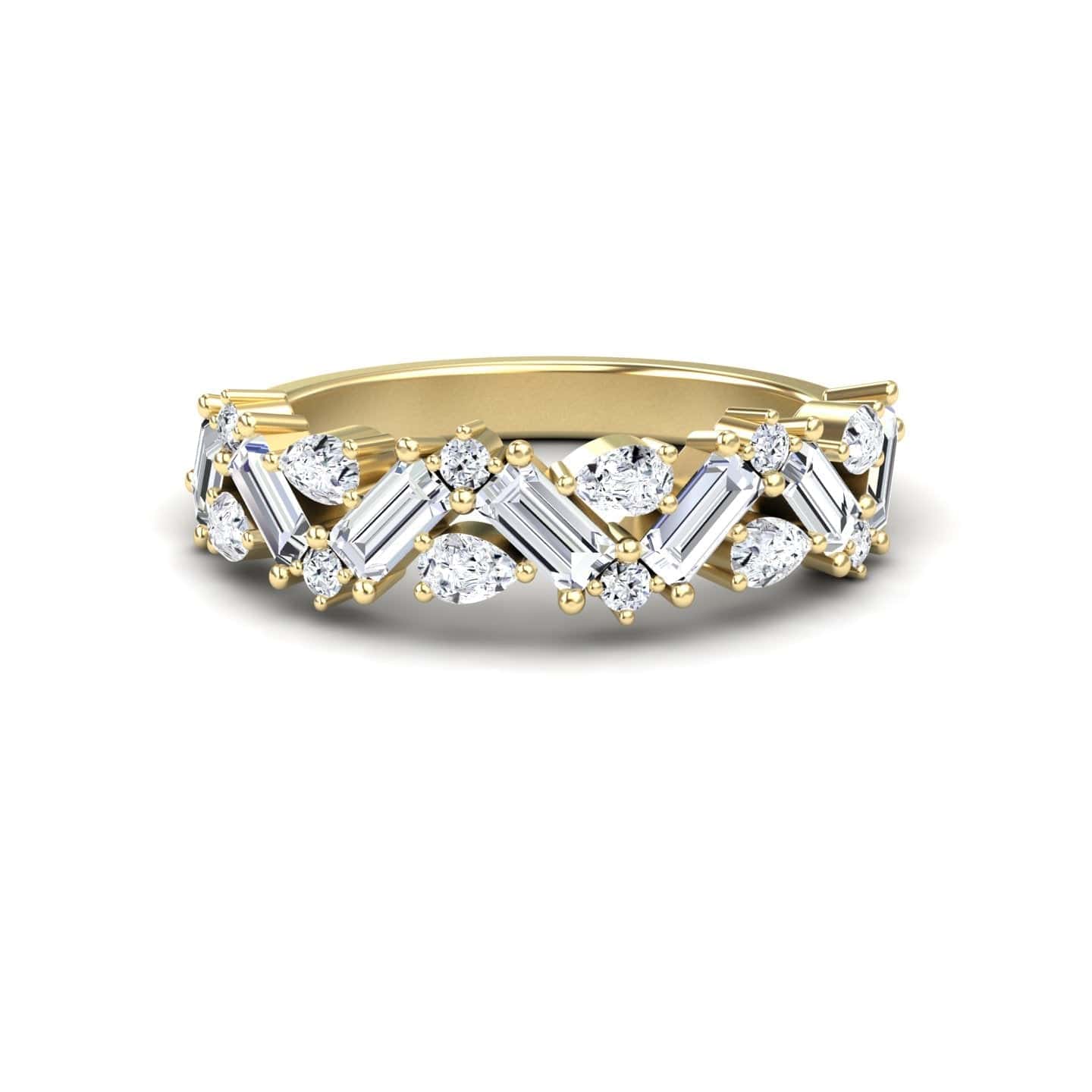 White Diamond Zigzag Eternity Band - Aimee