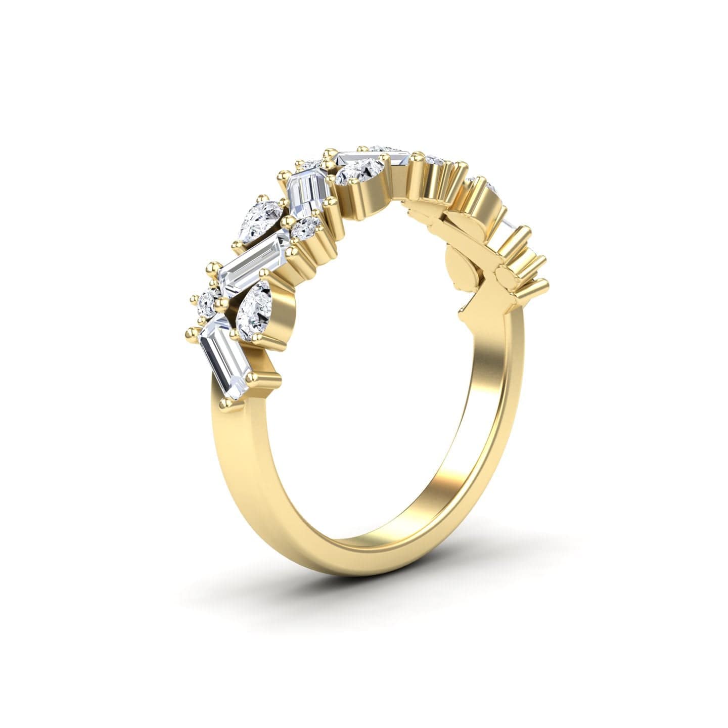 White Diamond Zigzag Eternity Band - Aimee