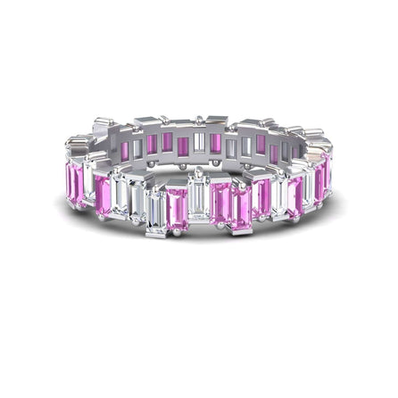 Pink Sapphire & Diamond Classic Eternity Band - Samantha
