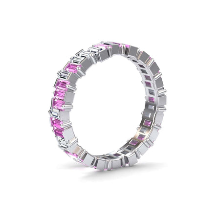 Pink Sapphire & Diamond Classic Eternity Band - Samantha