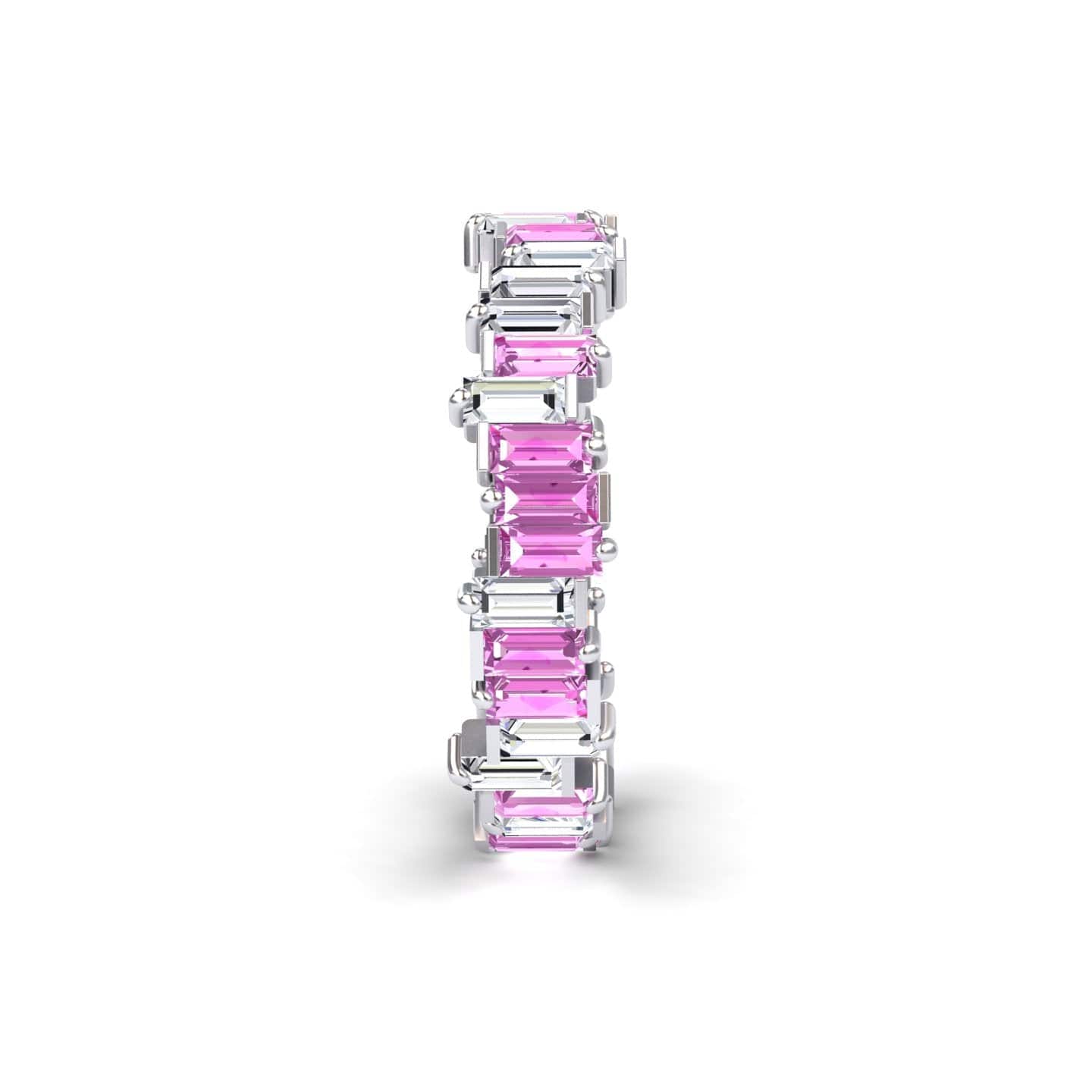 Pink Sapphire & Diamond Classic Eternity Band - Samantha
