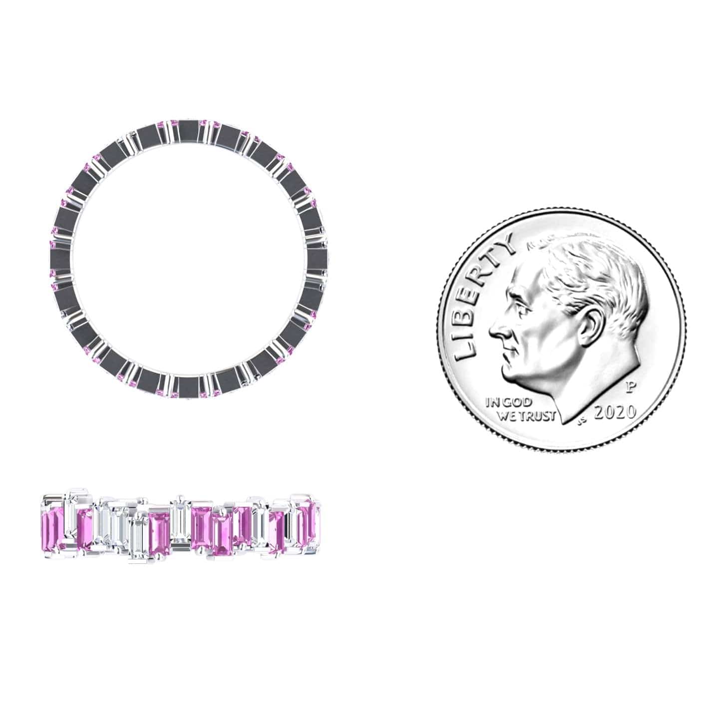 Pink Sapphire & Diamond Classic Eternity Band - Samantha