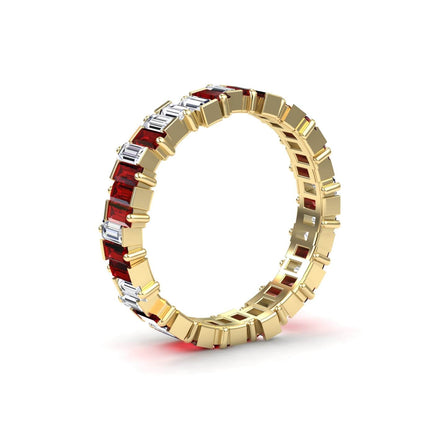 Ruby & Diamond Classic Eternity Band - Samantha