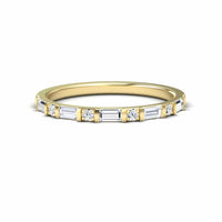 White Diamond Elegant Eternity Ring - Coral