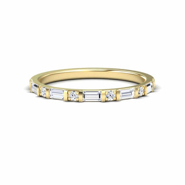 White Diamond Elegant Eternity Ring - Coral