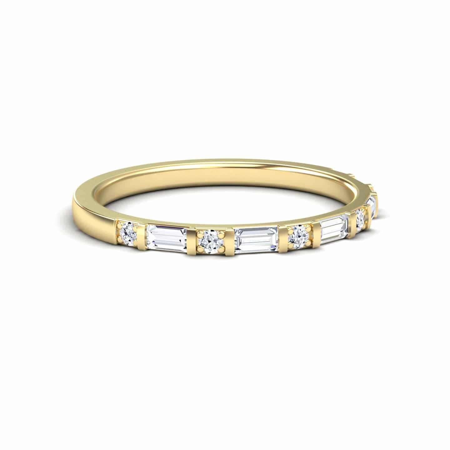 White Diamond Elegant Eternity Ring - Coral