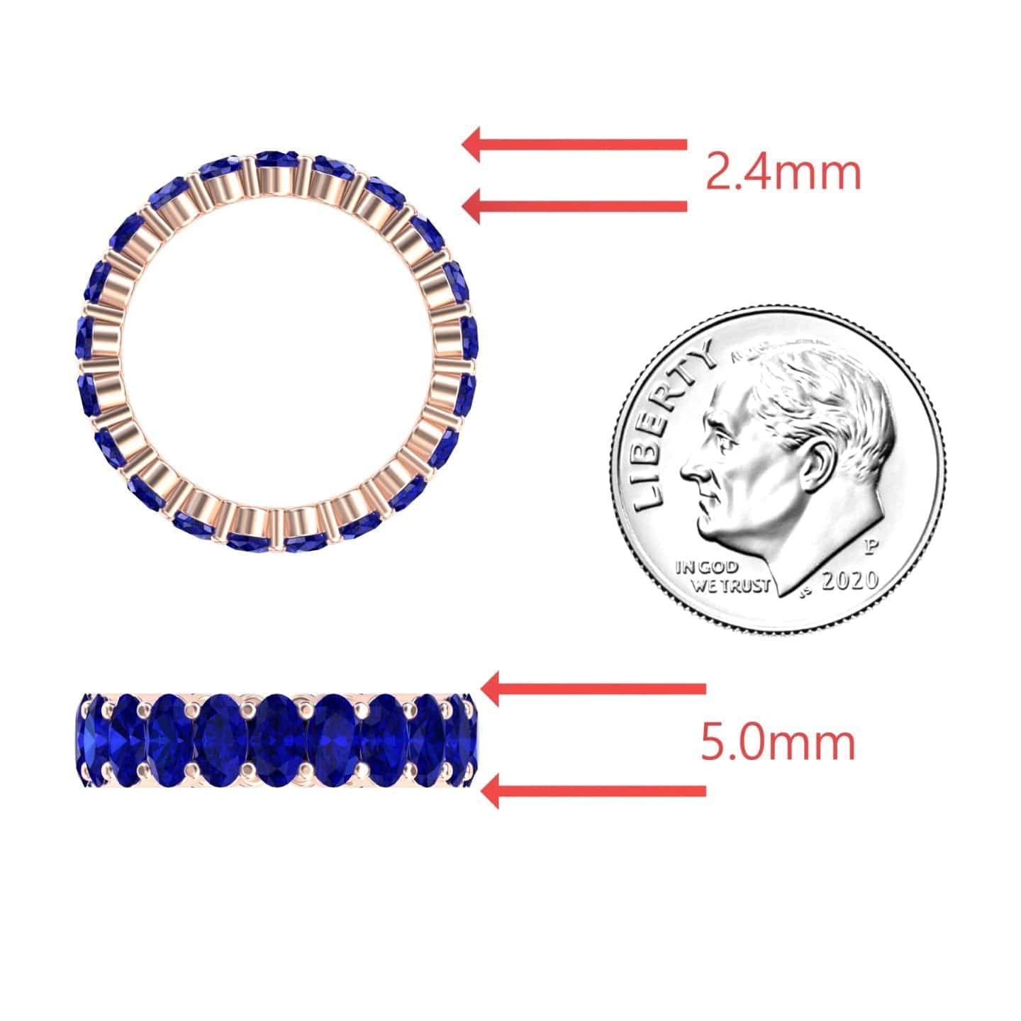 Blue Sapphire Full Eternity Band - Diana