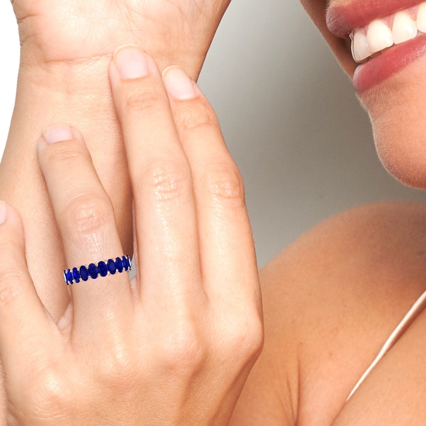 Blue Sapphire Full Eternity Band - Diana