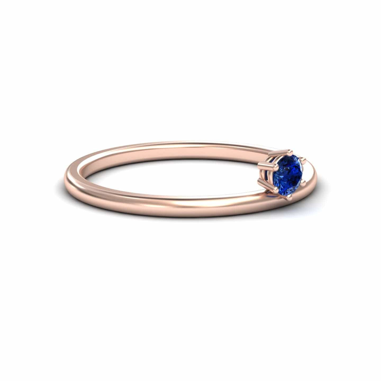 Blue Sapphire Solitaire Petite Ring - Faria