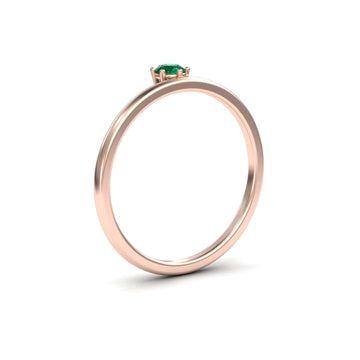 Emerald Solitaire Petite Ring - Faria
