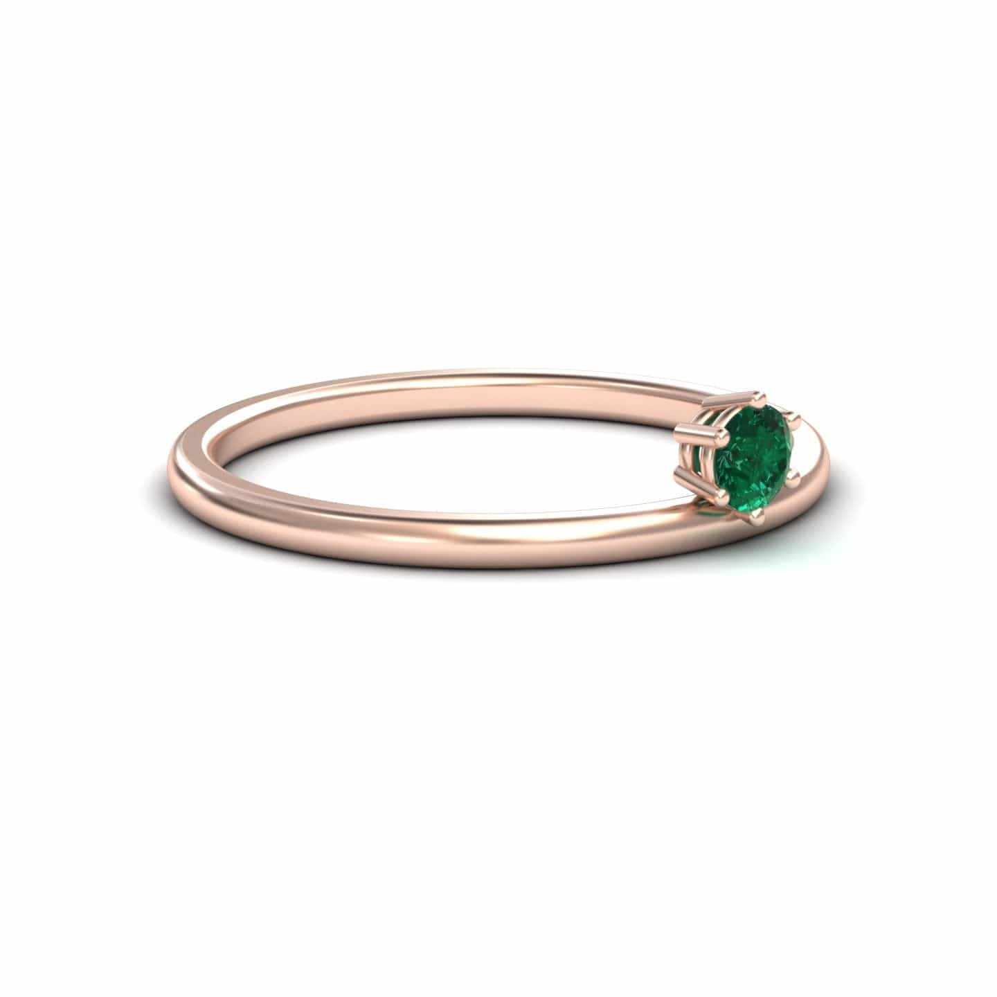 Emerald Solitaire Petite Ring - Faria