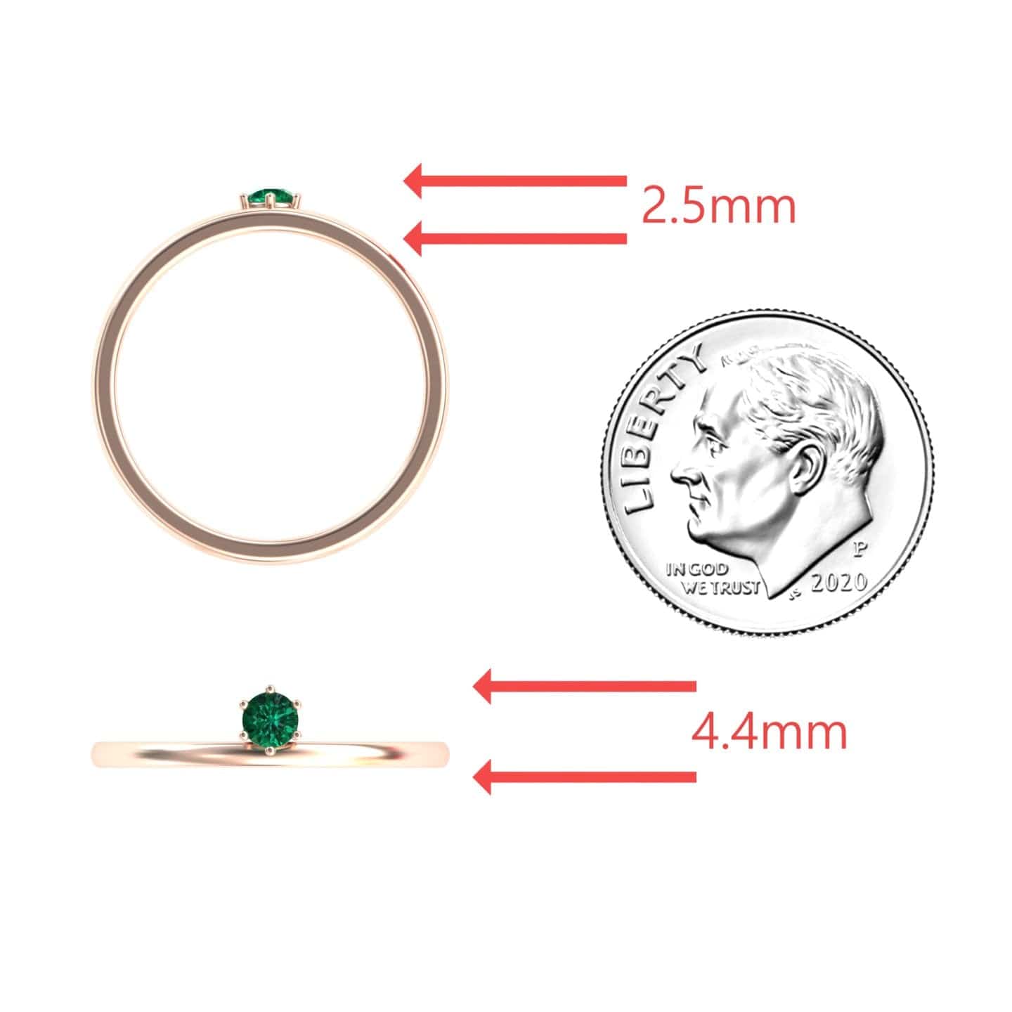 Emerald Solitaire Petite Ring - Faria