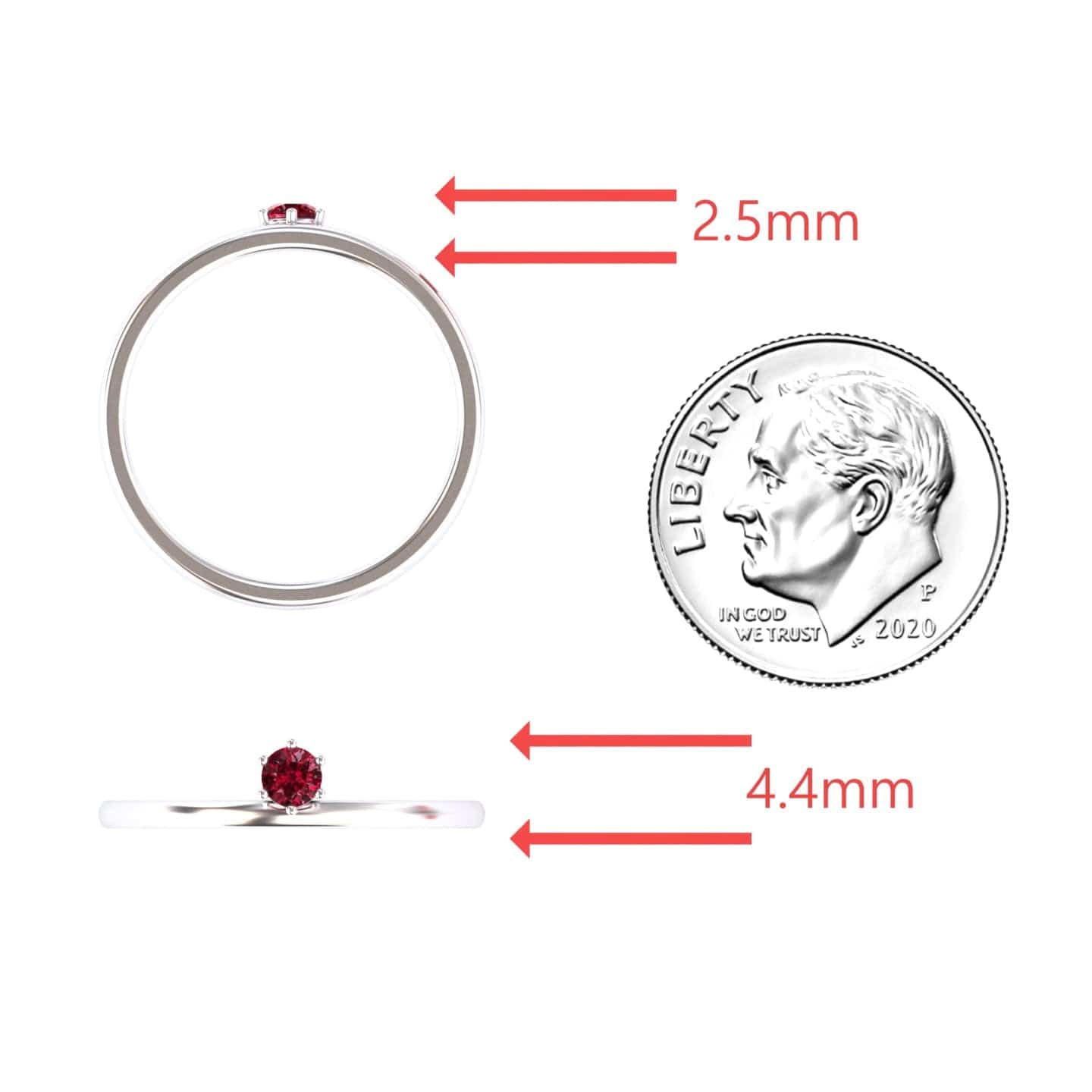 Ruby Solitaire Petite Ring - Faria