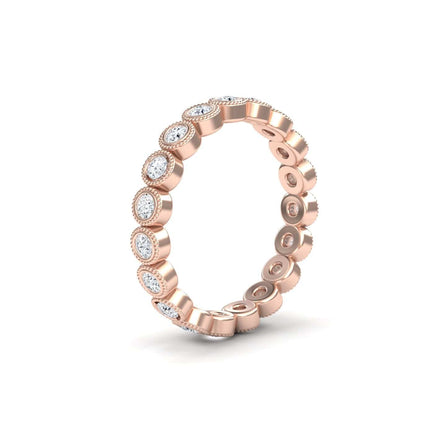 White Diamond Milgrain Bezel Set Eternity Band - Ira