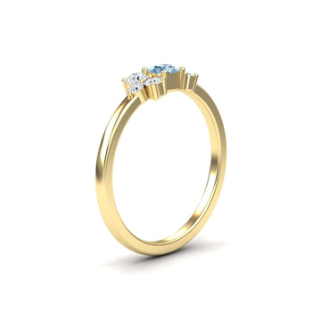 Aquamarine & Diamond Cluster Ring - Liana