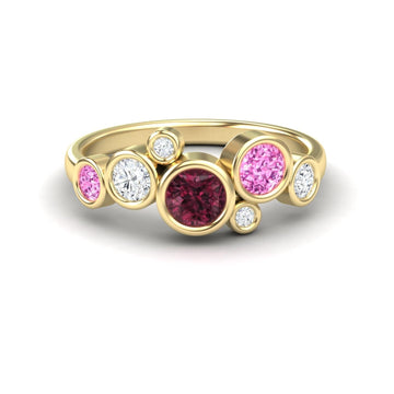 Ruby & Pink Sapphire Bubble Ring - Carmen