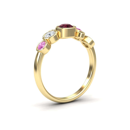 Ruby & Pink Sapphire Bubble Ring - Carmen