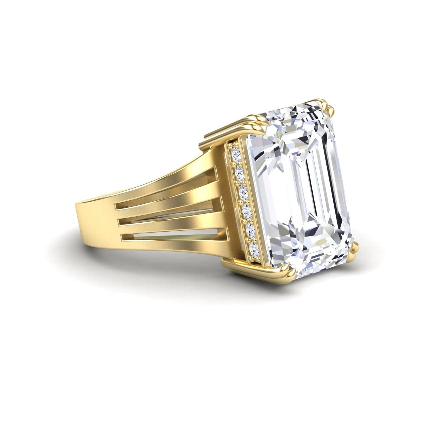 Moissanite & Diamond Fashion Solitaire Ring - Tasmia