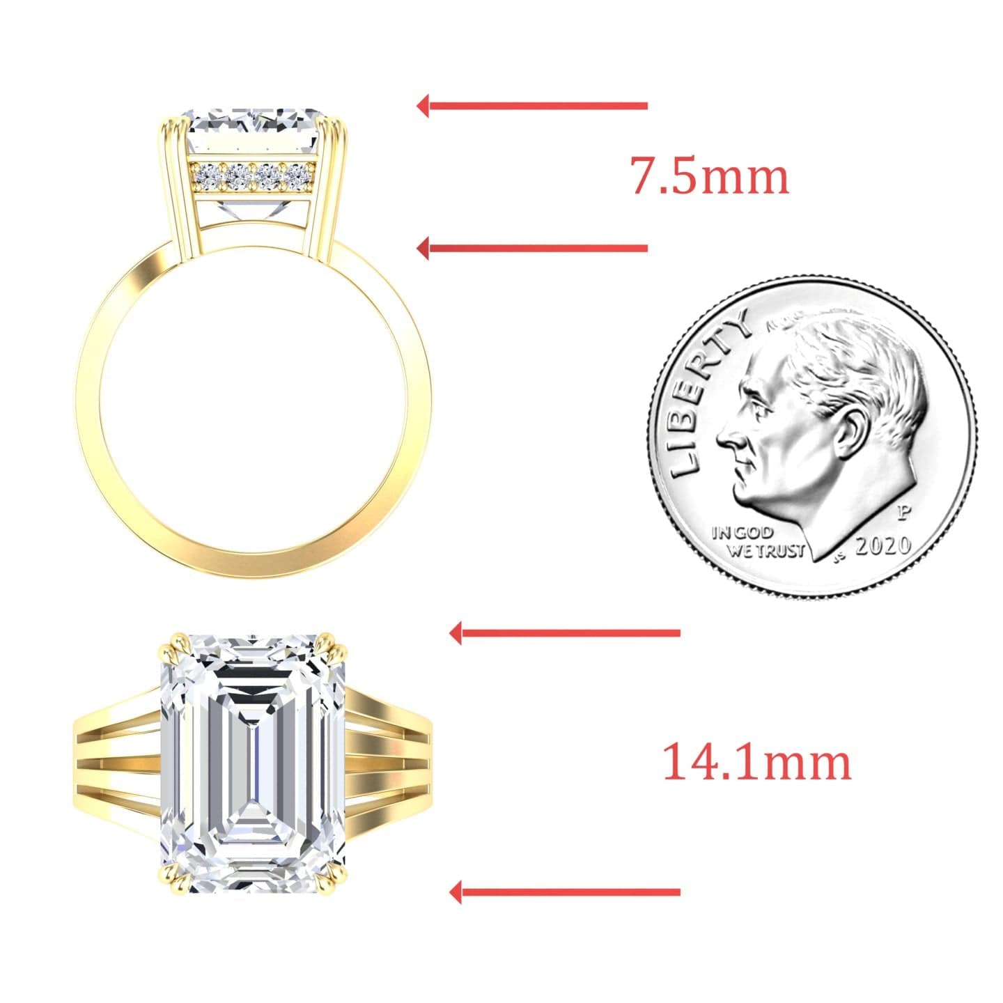 Moissanite & Diamond Fashion Solitaire Ring - Tasmia
