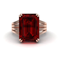 Garnet & Diamond Fashion Solitaire Ring - Tasmia
