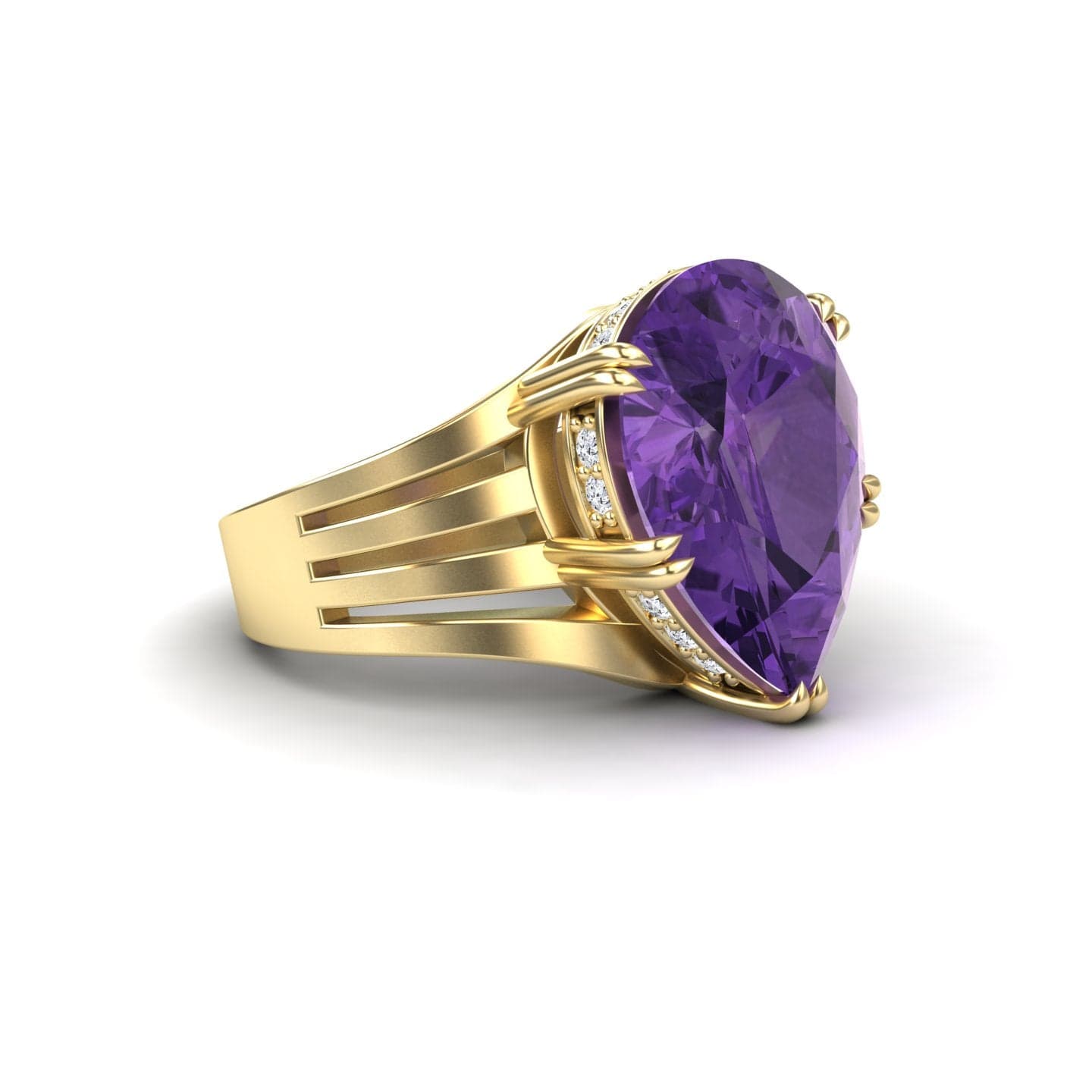 Amethyst & Diamond Regal Ring - Anna